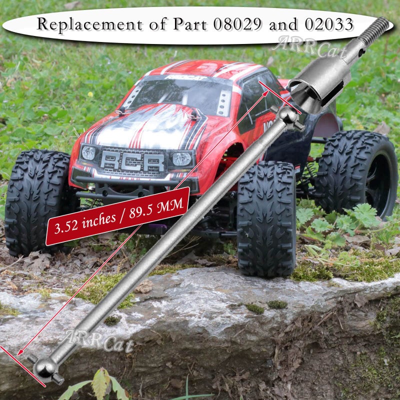 ARRCat Drive Shaft Upgrades Part for Redcat Volcano Epx/PRO,ARRCat Metal 90MM Dogbones Drive Shaft 08029 & Stub Wheel Axle 02033,RC Hops Up Upgrades Parts Dogbones&Stub Wheel Axle,(90mm, 8-Pack),Silver - Image 5